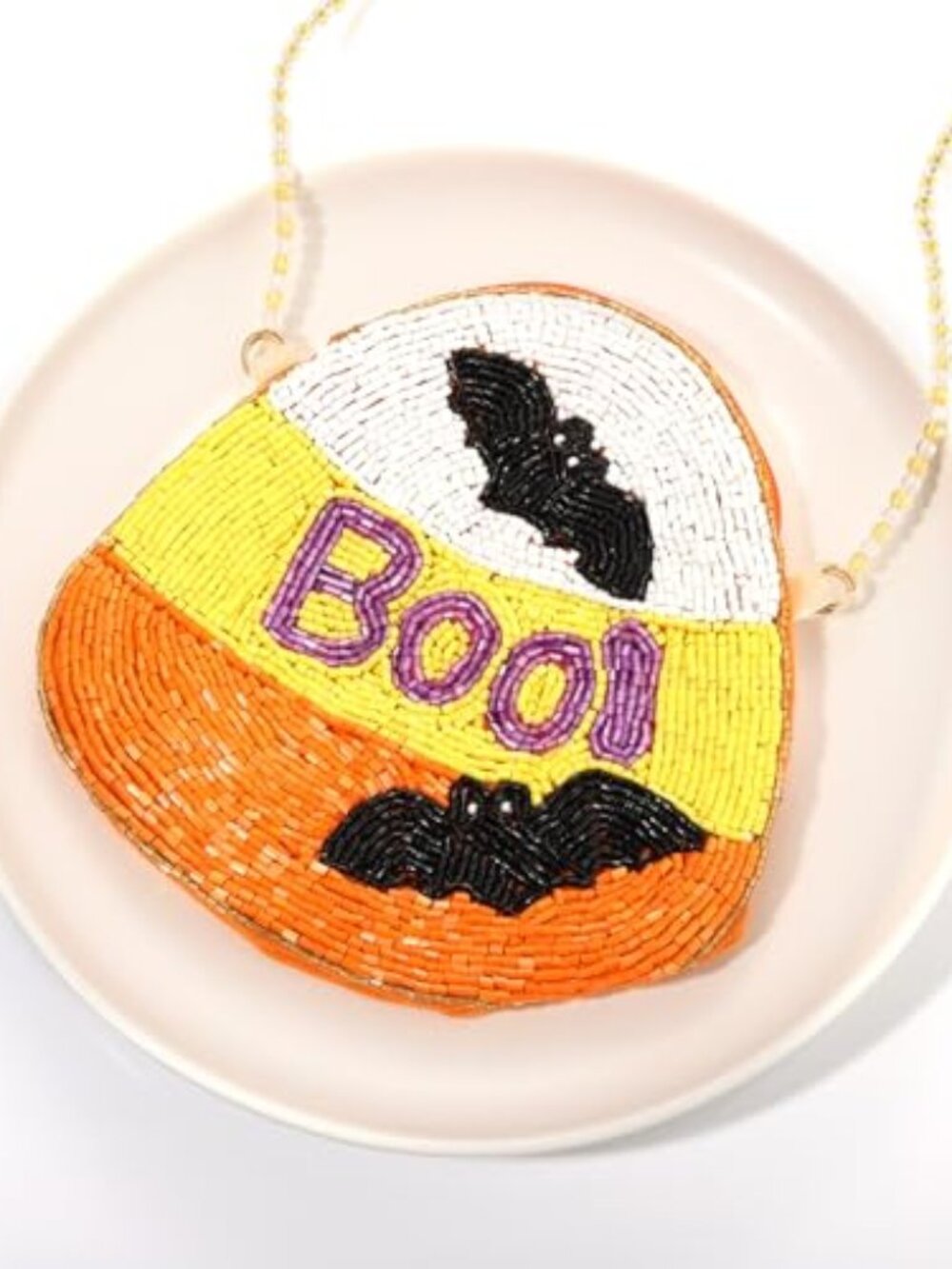 Halloween Purse Beaded Hocus Pocus BOO Bats Crossbody Bag